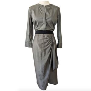 BCBG Maxazria Dark Grey Sheath Midi Dress Size S